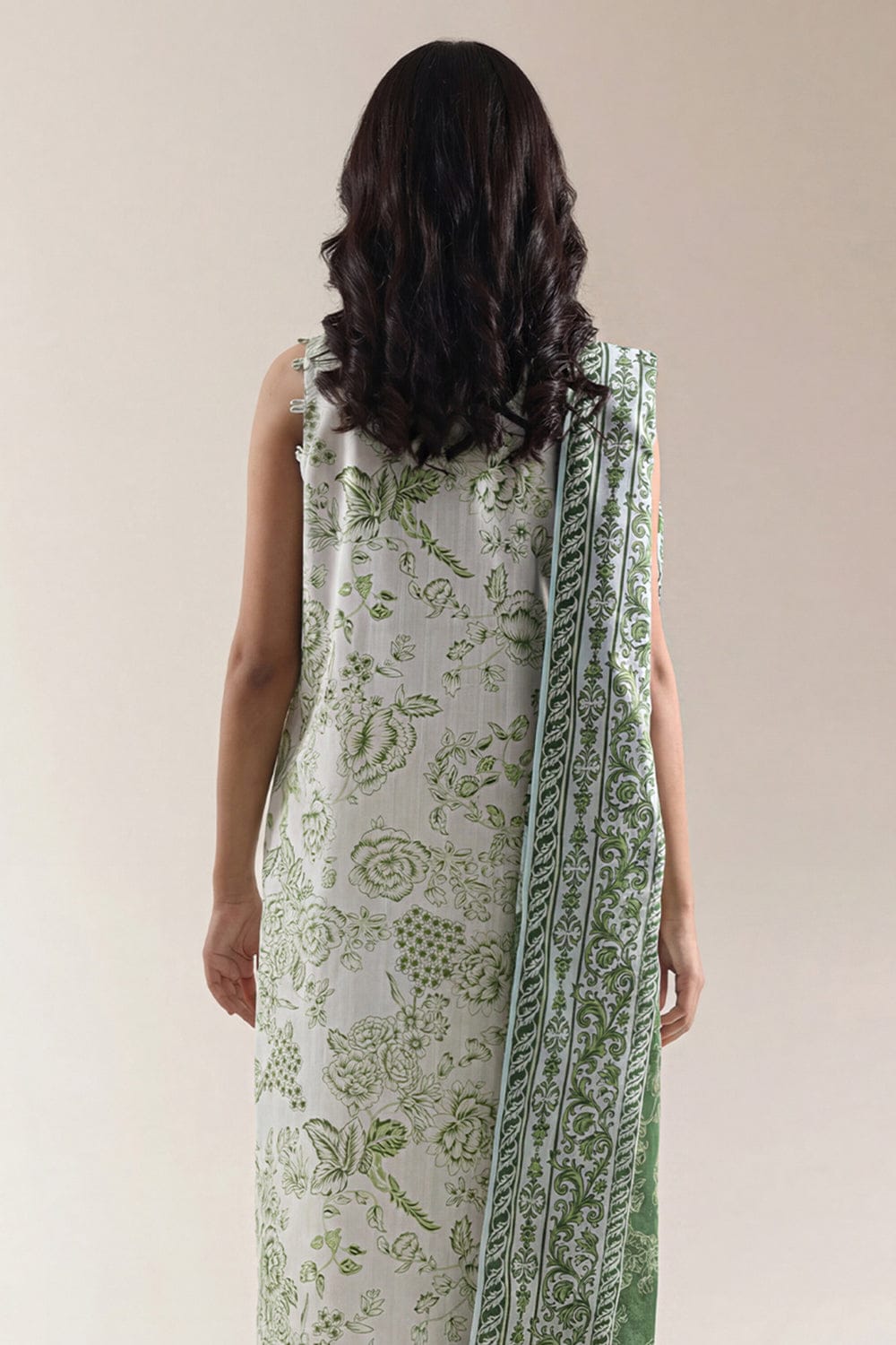 Unstitched Printed Self Strip Lawn 3