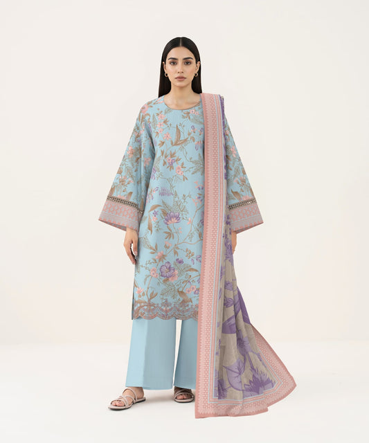 Digital Printed Embroidered Lawn Shirt