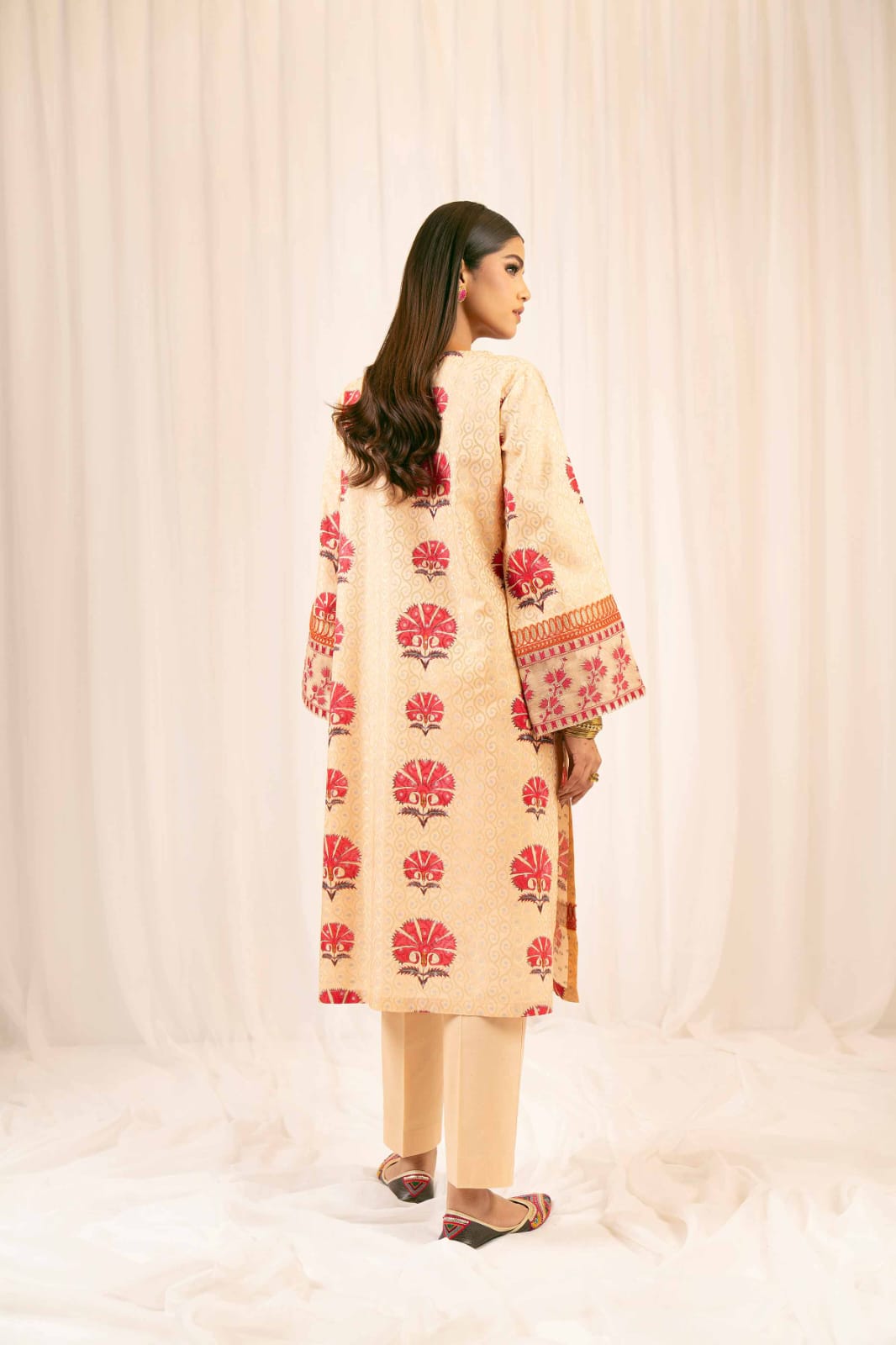 2 Piece - Printed Embroidered Suit