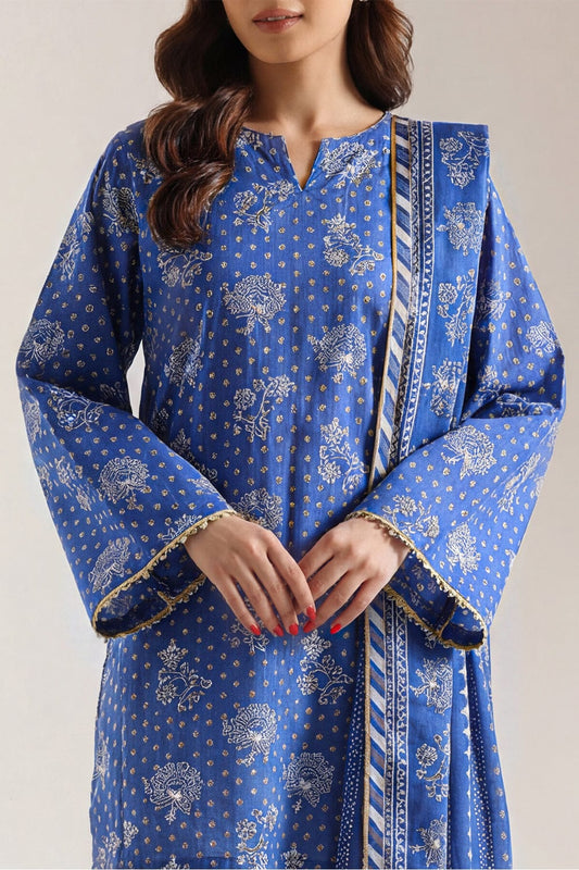 Unstitched Printed Self Strip Lawn 3