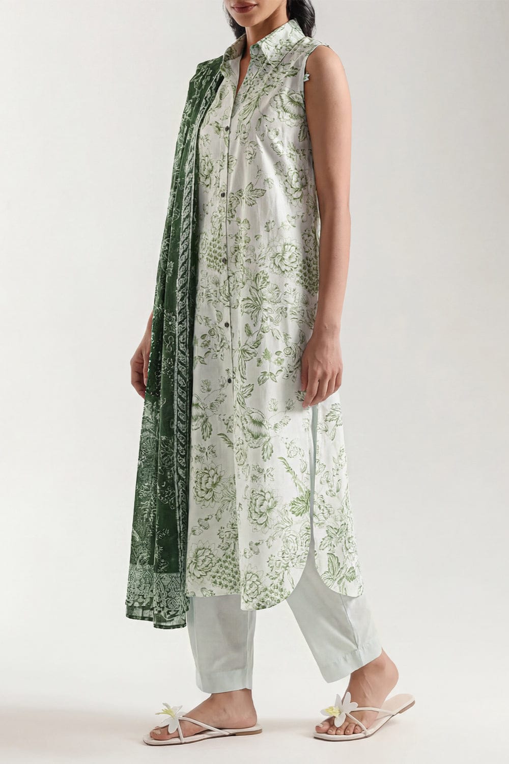 Unstitched Printed Self Strip Lawn 3
