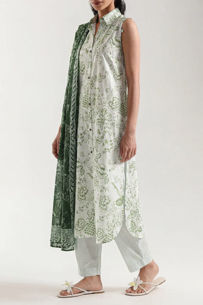 Unstitched Printed Self Strip Lawn 3