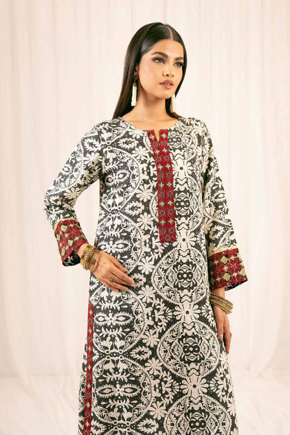 2 Piece - Printed Embroidered Suit