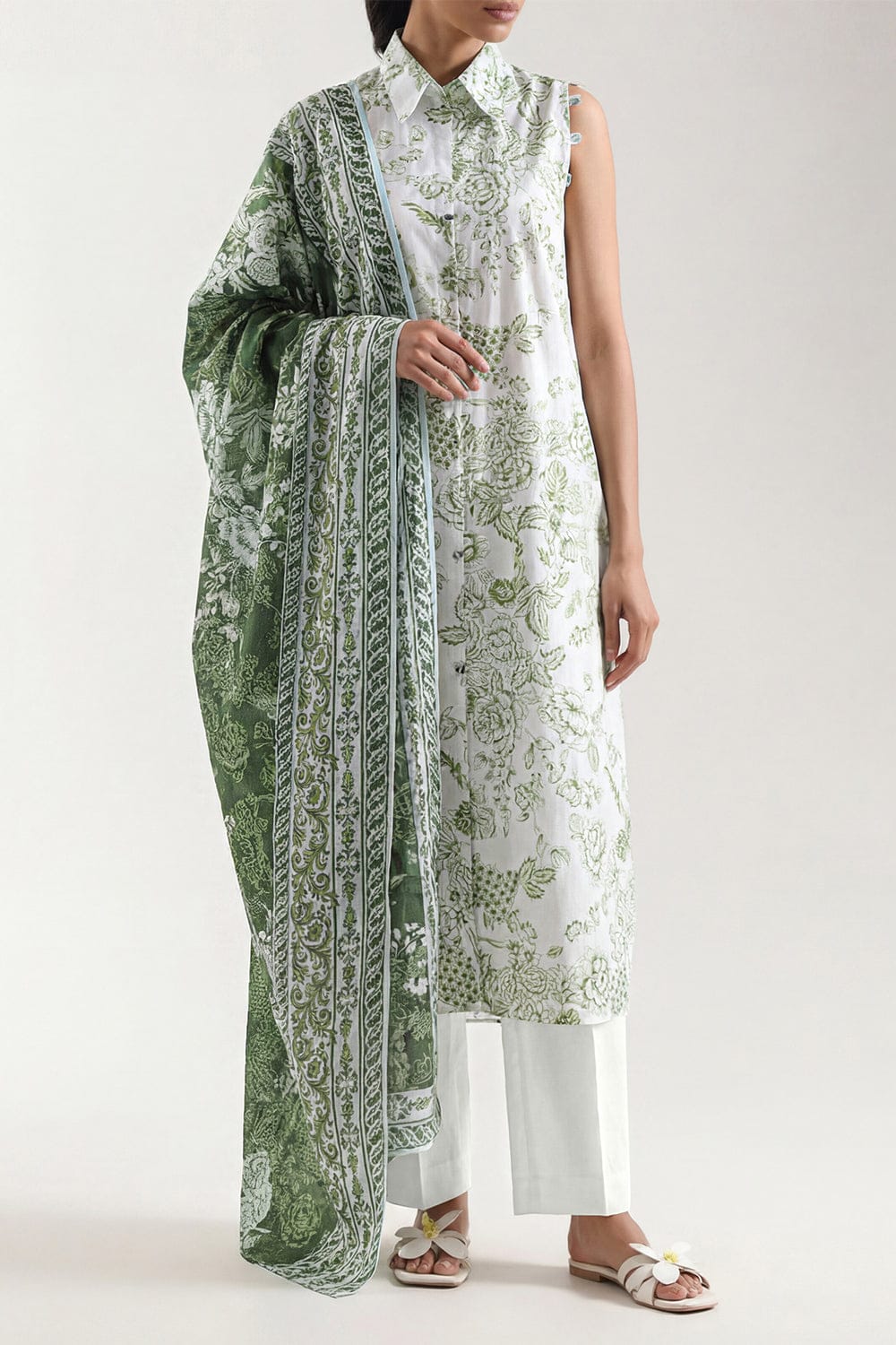 Unstitched Printed Self Strip Lawn 3