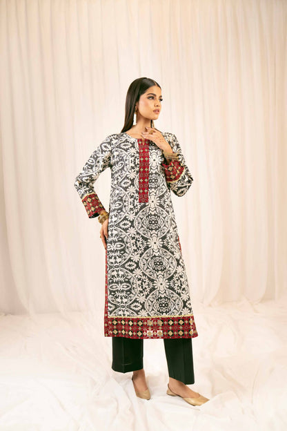2 Piece - Printed Embroidered Suit