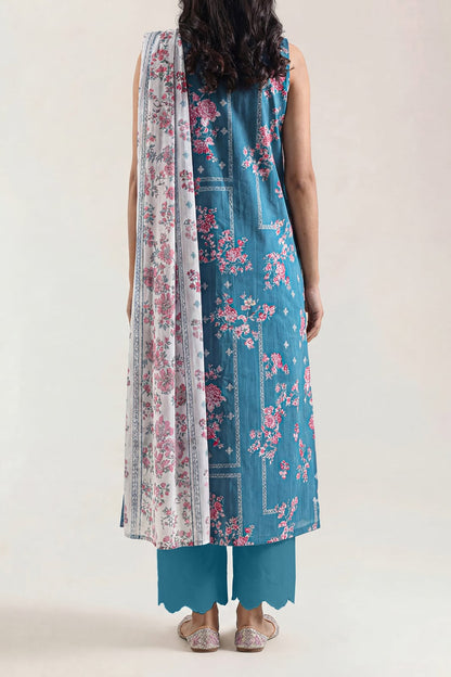 Unstitched Printed Self Strip Lawn 3