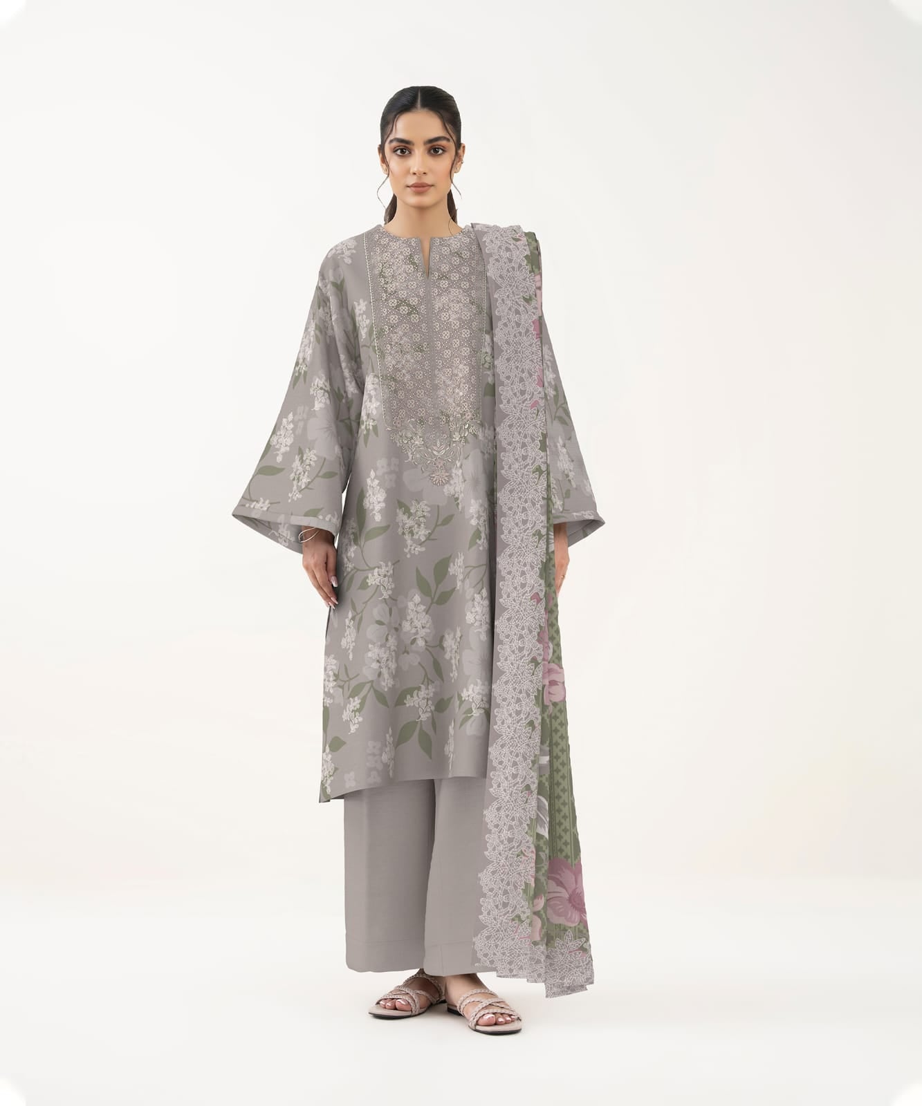 SAPPHIRE 3 PIECE - DIGITAL  Printed EMBROIDERED LAWN SUIT