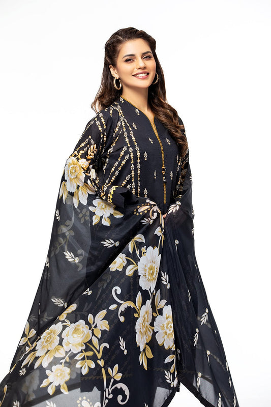 Unstitched 3 Piece - Printed Suit444