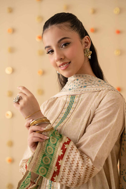 2 Piece - Printed Embroidered Suit