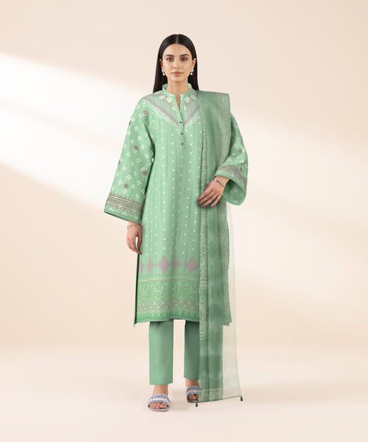 SAPPHIRE 3 PIECE - DIGITAL PRINTED EMBROIDERED LAWN SUIT