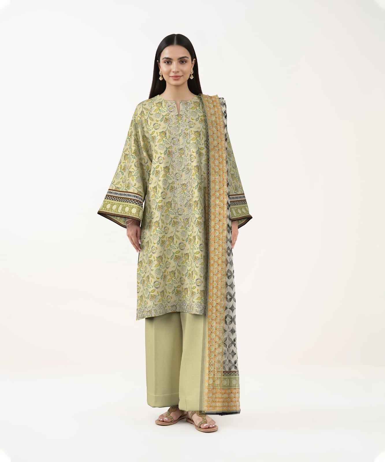 SAPPHIRE 3 PIECE - DIGITAL PRINTED EMBROIDERED LAWN SUIT