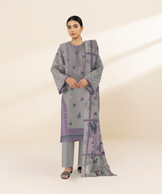 SAPPHIRE 3 PIECE - DIGITAL PRINTED EMBROIDERED LAWN SUI